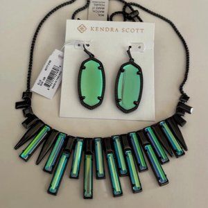 Kendra Scott Brand New Gunmetal and Dichroic Louise and Elle Set